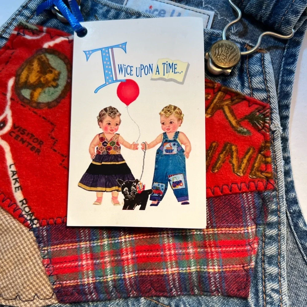 Vintage Kids Twice Upon a Time Denim Overalls with Patches​